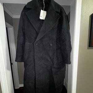 NWT Women's COS Oversized Double-Breasted Wool Coat Black Size S MSRP $375